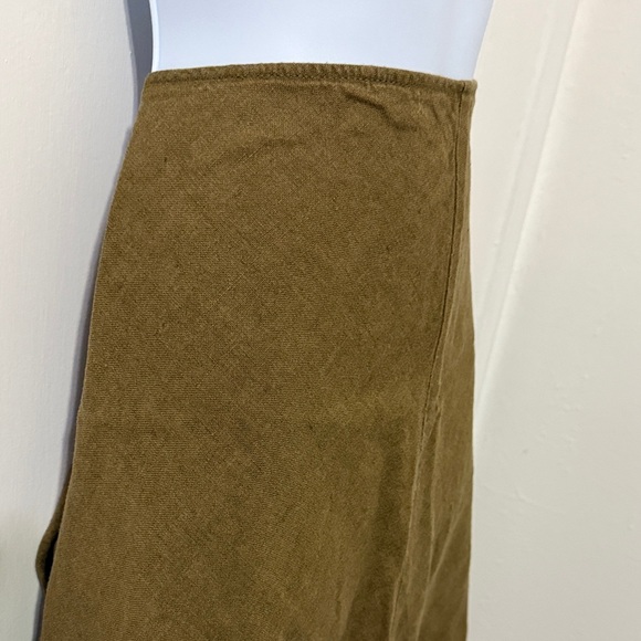 Eileen Fisher Olive Green Midi Skirt - Picture 4 of 15